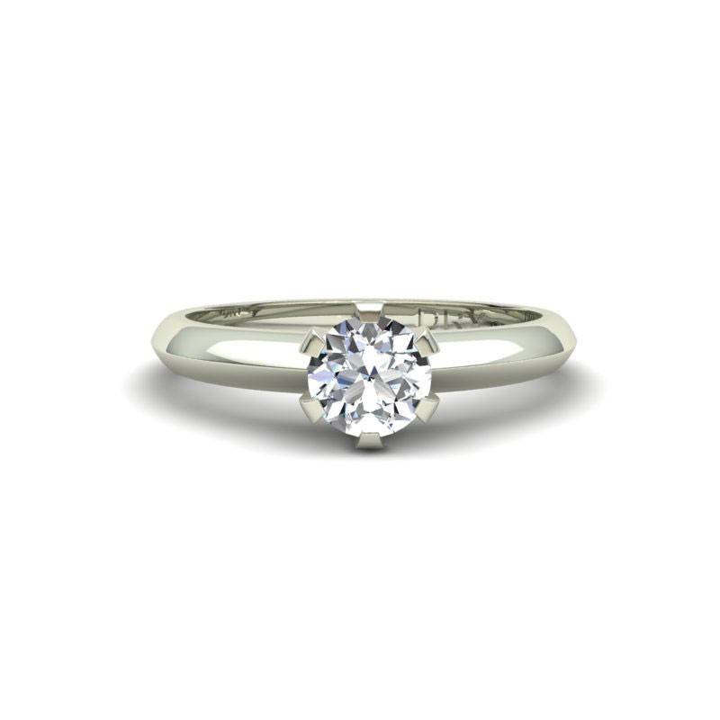 Half Carat Petite Pave Round Diamond Engagement Ring