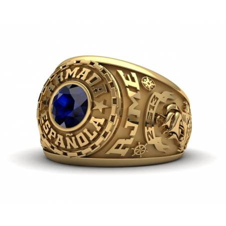Gold Spanish Army Military Ring