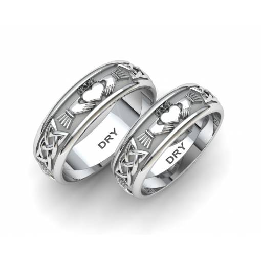 Anillos de boda Claddagh de plata con un ancho de 6 milímetros