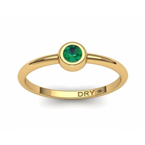 Stackable emerald yellow gold ring