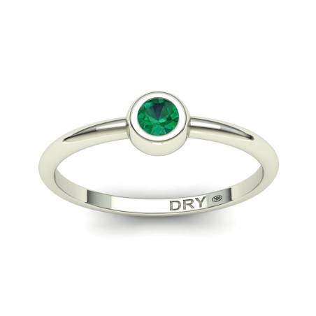 Delicate emerald white gold ring