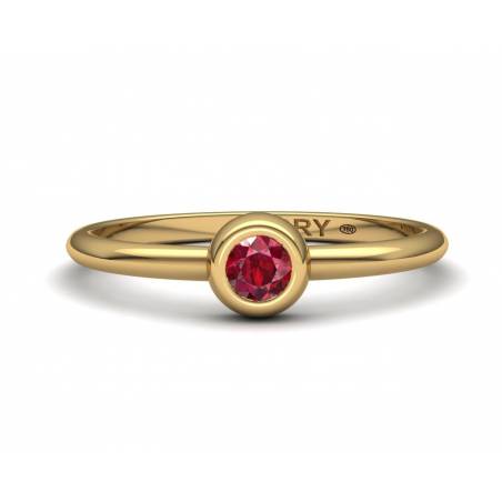 18k Yellow Gold Ruby Stackable Ring