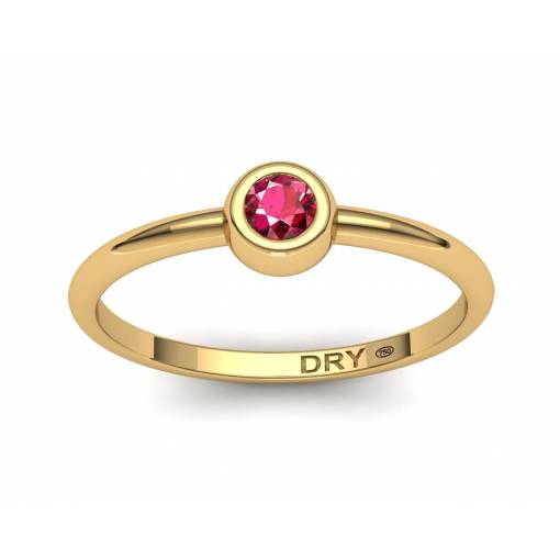 18k Yellow Gold Ruby Stackable Ring