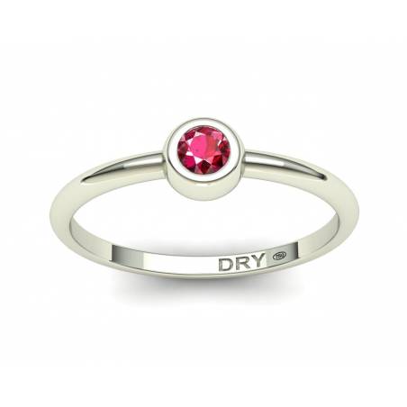 18k White Gold Ruby Stackable Ring