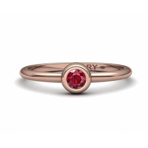 18k Rose Gold Ruby Stackable Ring
