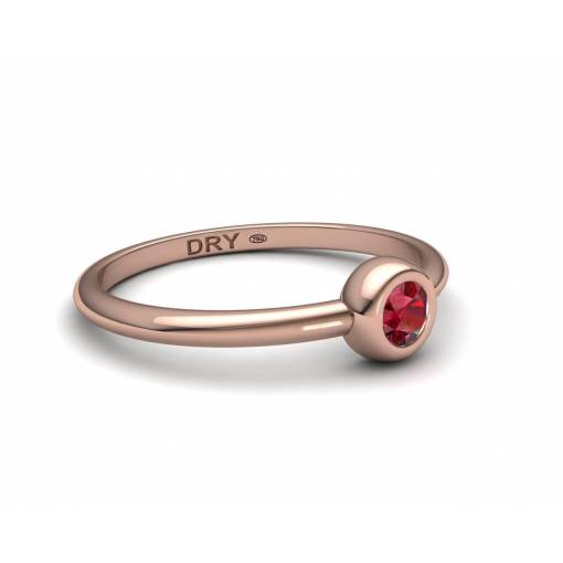 18k Rose Gold Ruby Stackable Ring
