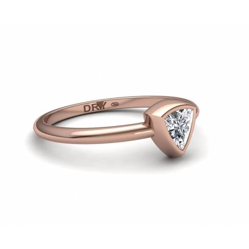 18k Rose Gold Trillion Cut Diamond Ring