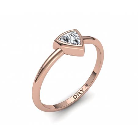 18k Rose Gold Trillion Cut Diamond Ring
