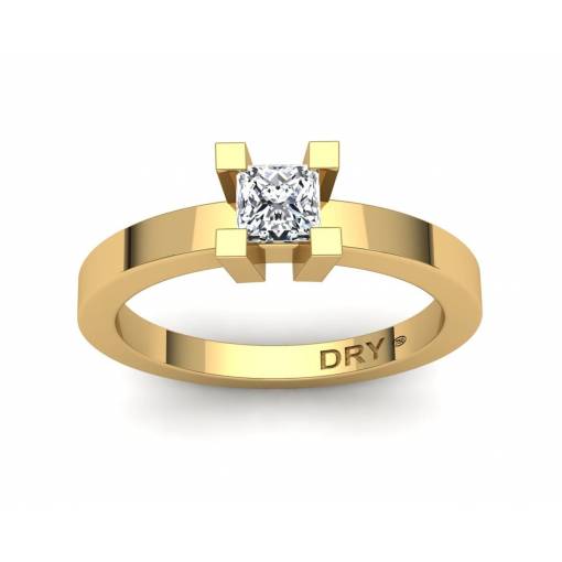 18k Yellow gold 0.40cts princess-cut diamond engagement ring