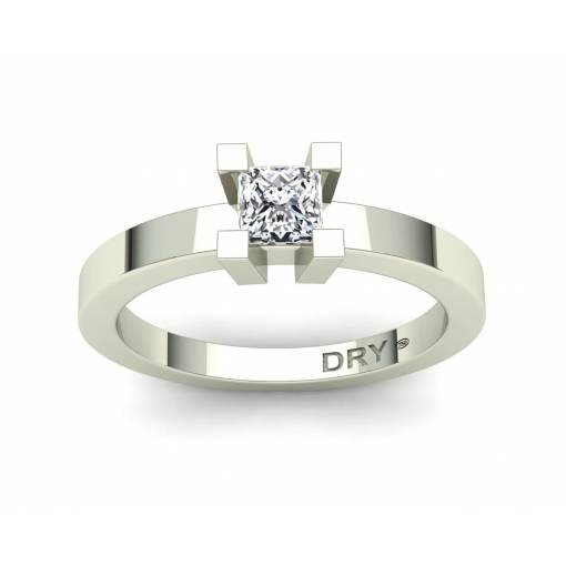 18k White gold 0.40cts princess-cut diamond engagement ring