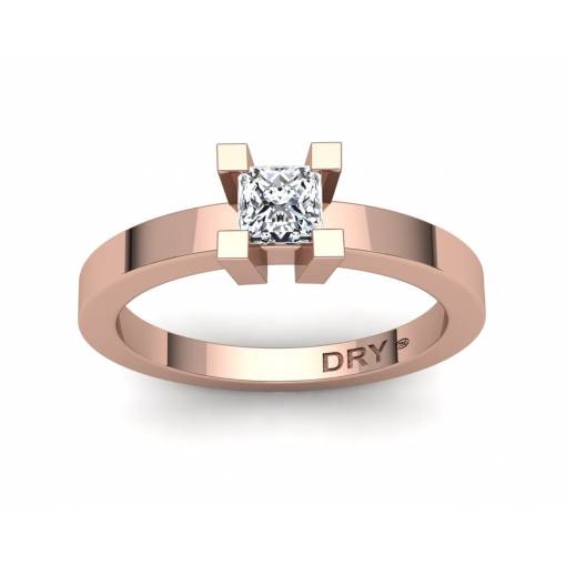 18k Rose gold 0.40cts princess-cut diamond engagement ring