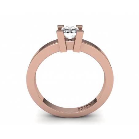 18k Rose gold 0.40cts princess-cut diamond ring