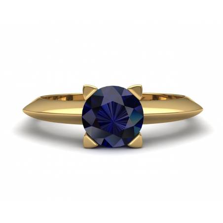 18k Yellow  gold sapphire solitaire ring