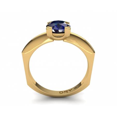 18k Yellow  gold sapphire solitaire ring