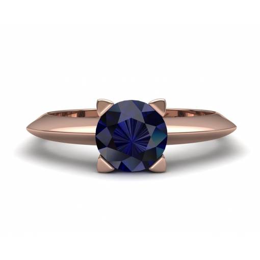 18k Rose gold sapphire solitaire ring