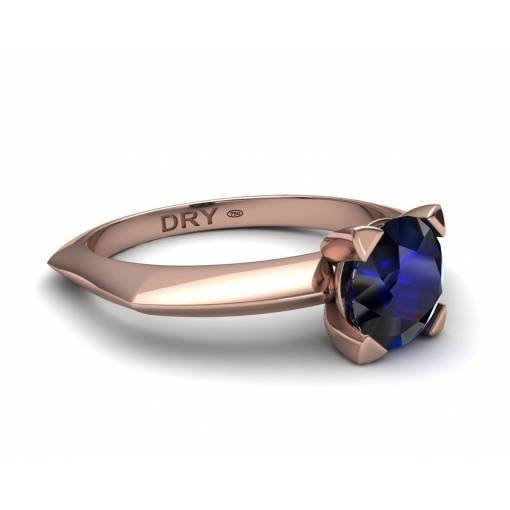 18k Rose gold sapphire solitaire ring