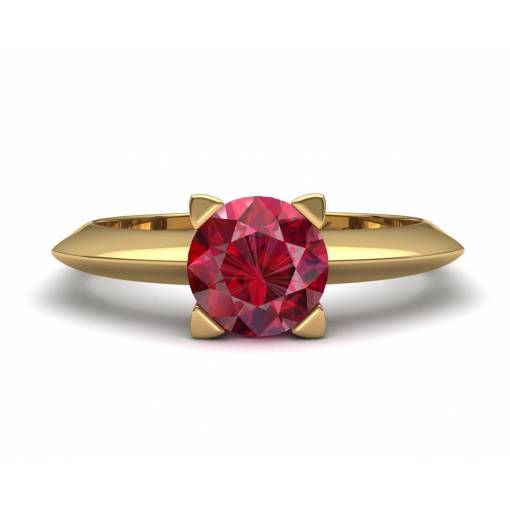 18k yellow gold ruby solitaire ring