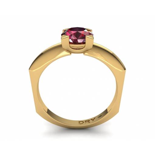 18k yellow gold ruby solitaire ring