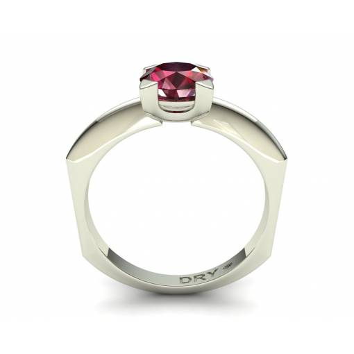 18k white gold ruby solitaire ring