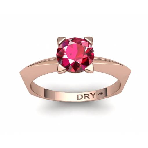 18k rose gold ruby solitaire ring