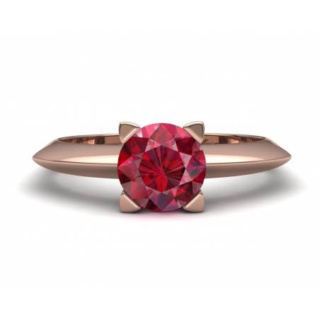 18k rose gold ruby engagement ring