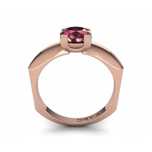18k rose gold ruby solitaire ring