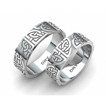 Silver matching Celtic wedding rings