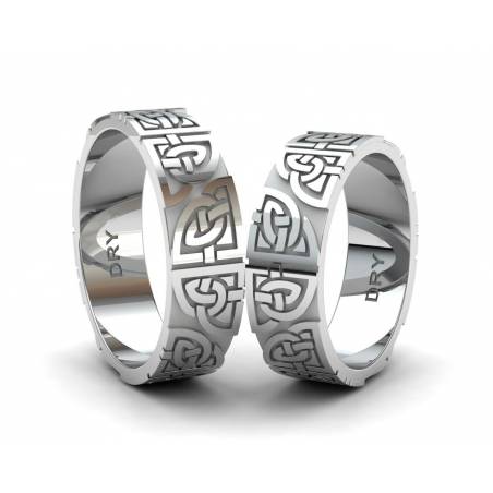 Silver matching Celtic wedding bands