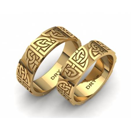 18k Yellow Gold Matching Celtic Rings