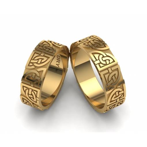 18k Yellow Gold Matching Celtic Rings