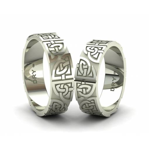 18k White Gold Matching Celtic Rings