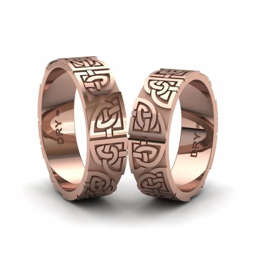 18k Rose Gold Matching Celtic Rings