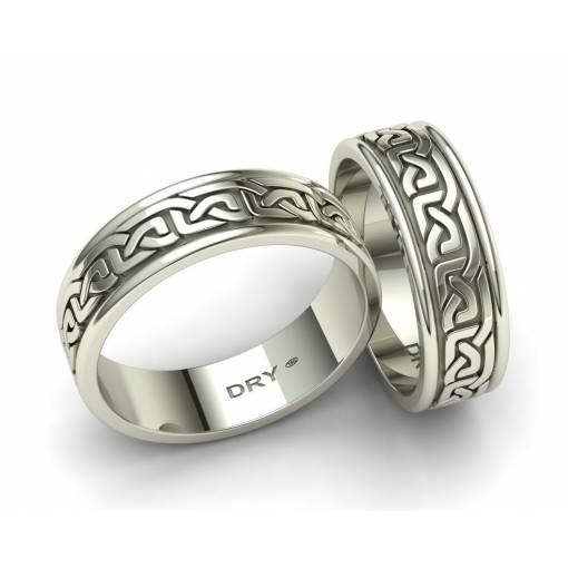 18k White gold Celtic  wedding rings