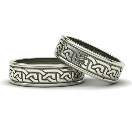 18k Gold Celtic-style wedding bands