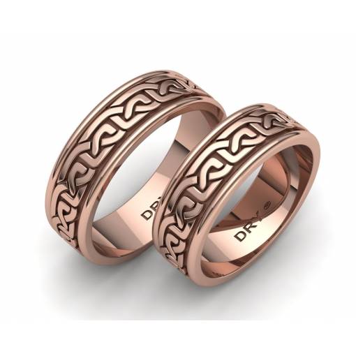 18k Rose gold Celtic  wedding bands