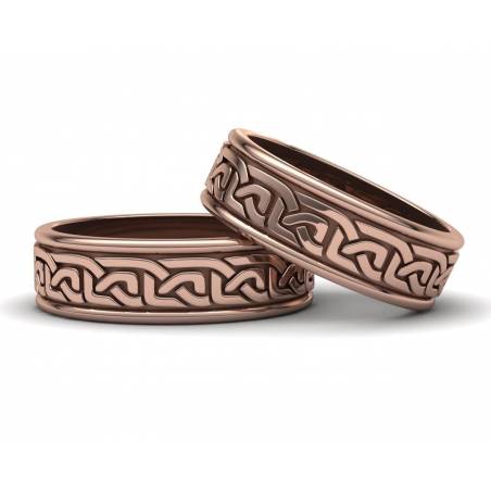 18k Gold Celtic-style wedding bands