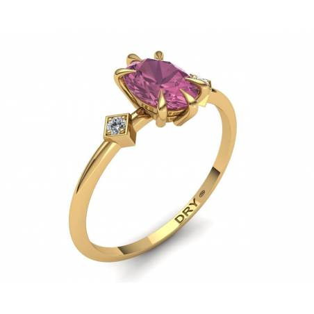 Tourmaline and Diamonds 18k gold ring