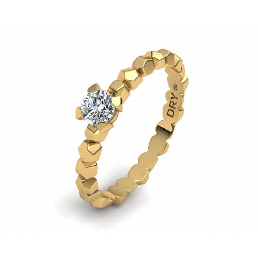 Anillo de Compromiso con Diamante 0.25cts en Oro Amarillo