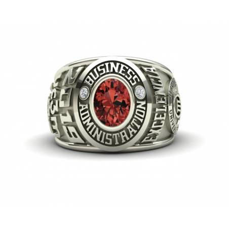 Business Administration White Gold Class ring