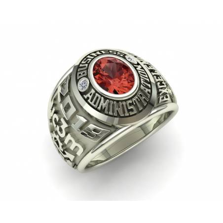 Business Administration White Gold Class ring