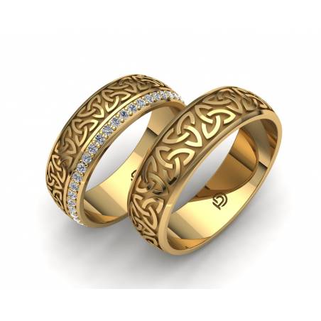Celtic Trinity Knot Diamond Wedding Rings