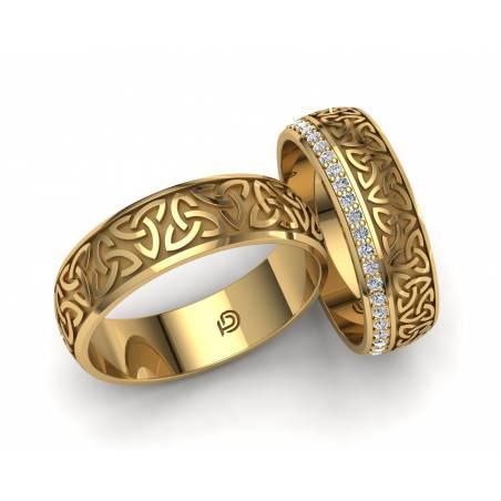 Celtic Trinity Knot Diamond Wedding Rings