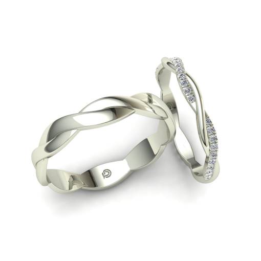 Wedding bands Intertwined with Diamonds