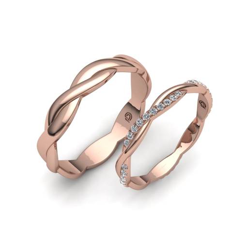 Wedding bands Intertwined with Diamonds
