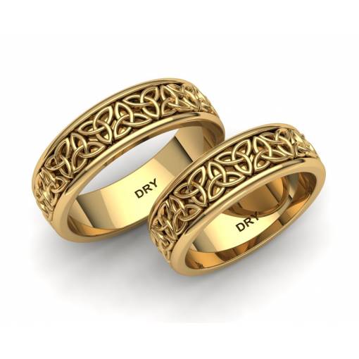 Celtic triquetra wedding rings