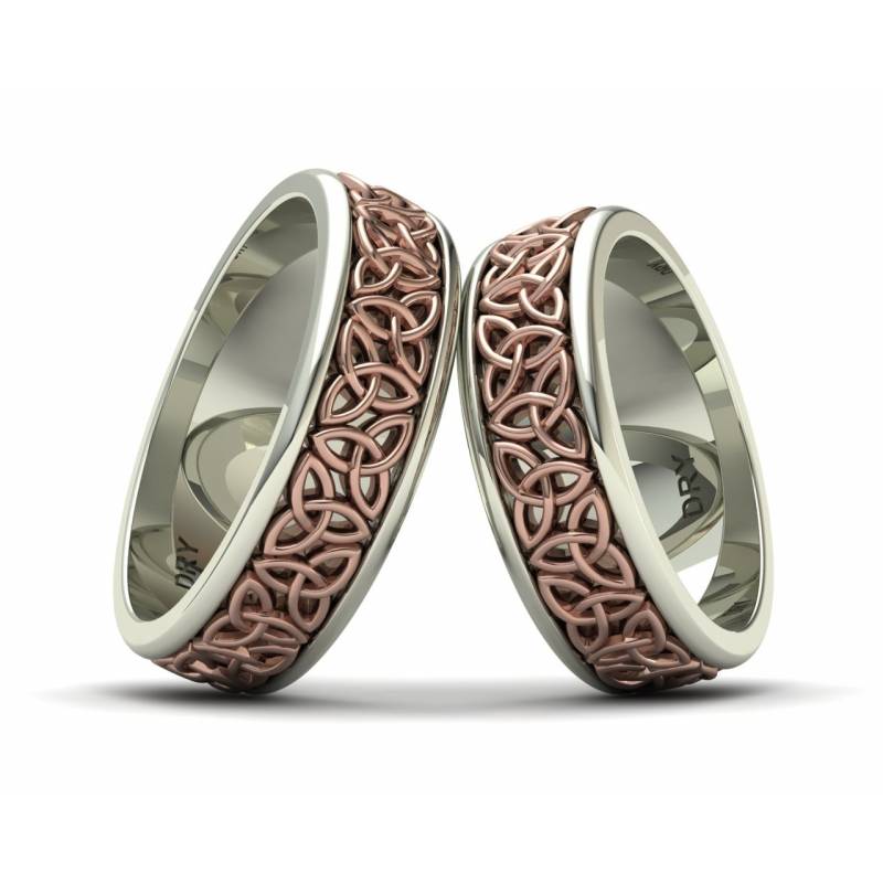 Triquetra celtic wedding rings